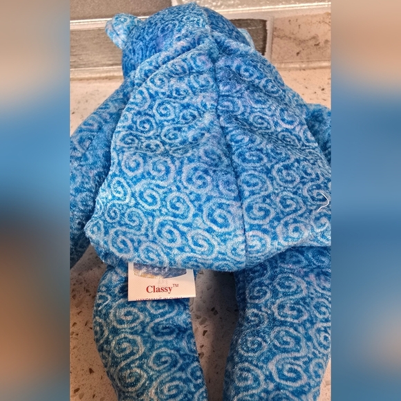 Ty - Classy - Blue Swirl Teddy Bear Plush Toy - Picture 3 of 5